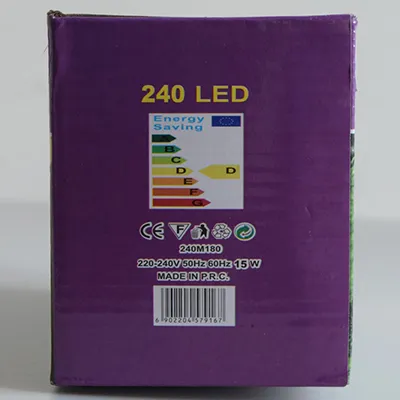 Lighting chain with 240 non-replaceable LEDs and a control unit.