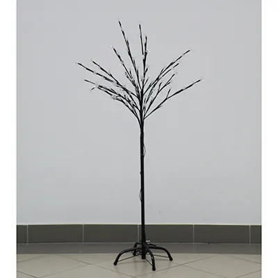 Tree-shaped decorative floor lamp with 84 flower-shaped white LED lights and a rectifier unit.