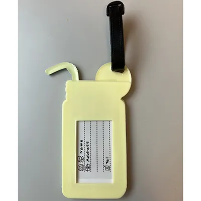 Luggage tag in a form of cocktail drink.