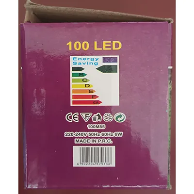 Lighting chain of green colour, which contains 100 LEDs of non-replaceable light sources. The product is sold with a device for changing lighting modes.