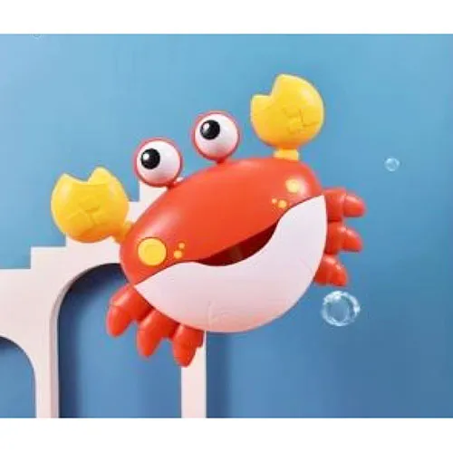 Bath toy in the form of a crab, to be attached to the bath wall with suction cups. The toy produces foam and music. Product sold online, in particular via AliExpress (unique identifier: 3039675456594519).