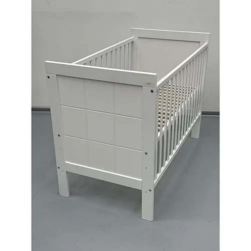 Children's wooden bed in white version, without mattress.