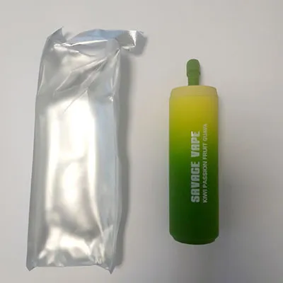 Green and yellow disposable electronic cigarette.
