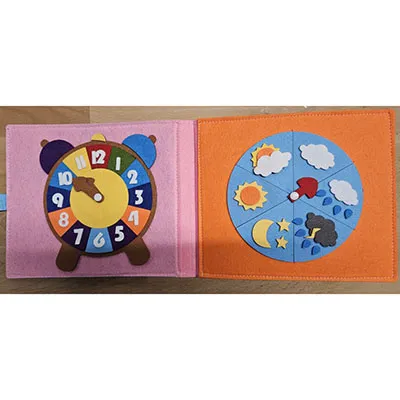 3-D quiet book, 6 pages, 12 plates , labelled ‘BOOK’. Product sold online, in particular via Amazon (ASIN B0BVFDSM7W).