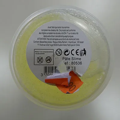Yellow toy slime.