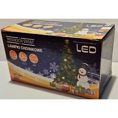 Black lighting chain intended for mutual connection, with 200 LEDs of non-replaceable light sources. It includes a device for changing lighting modes. Product sold online, in particular via www.skvelamoda.sk