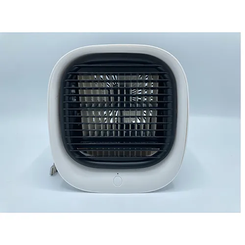 White plastic fan that acts as an air cooler