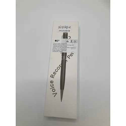 Voice recording pen with USB charging cable.