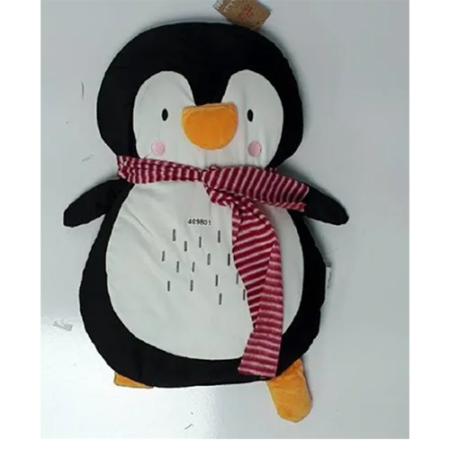 A penguin-shaped novelty cushion. Product sold online, in particular via www.therange.co.uk.