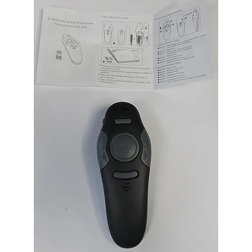 Black laser pointer intended for presentations. Product sold online, in particular via Amazon (ASIN: B09TD1V37J).