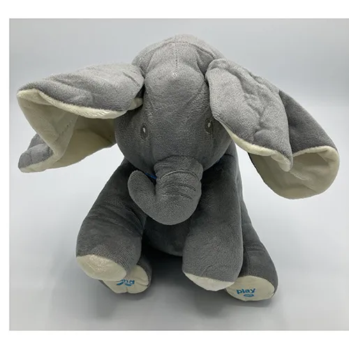 Elephant shaped battery-operated toy with sound effects.