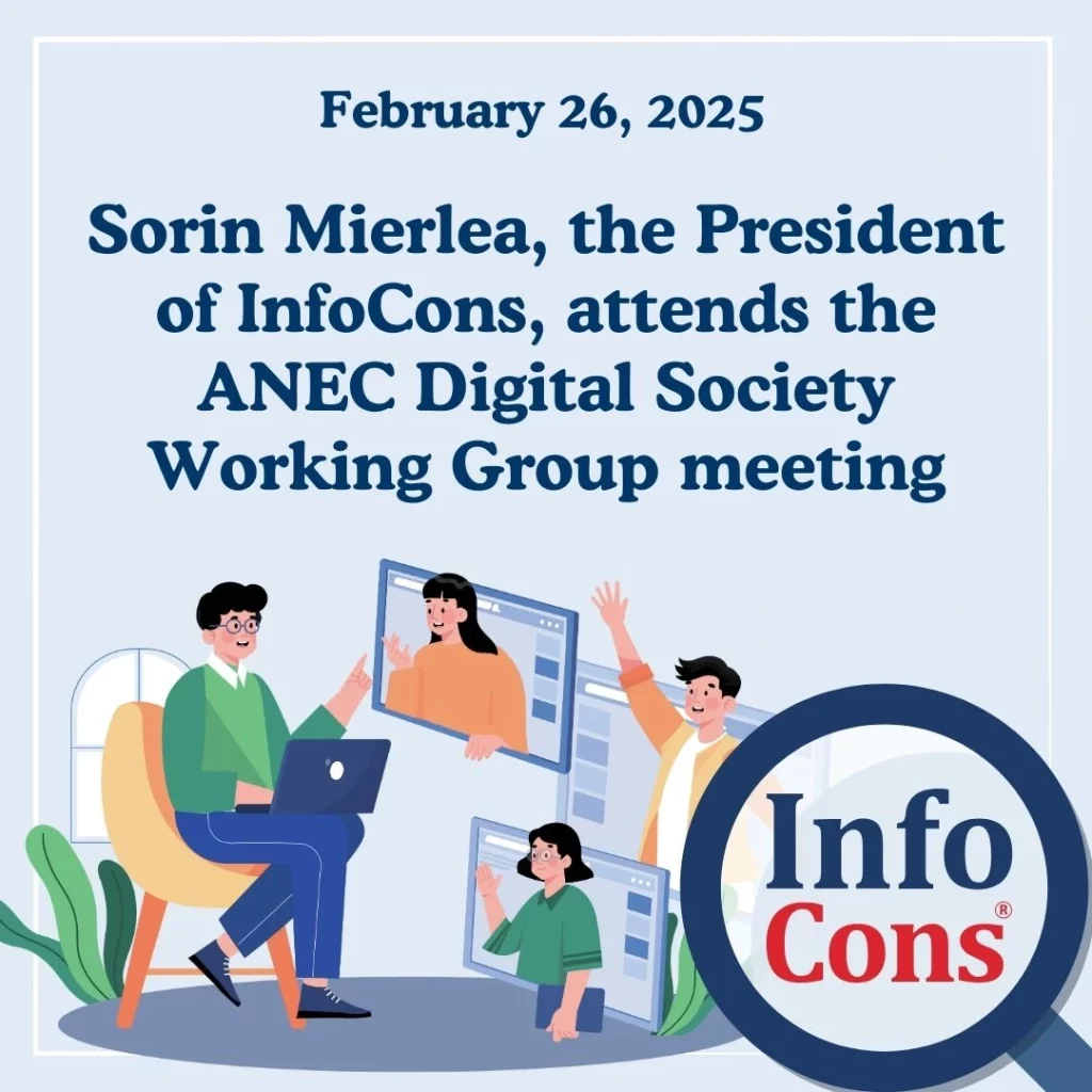 Sorin Mierlea , the President of InfoCons , attends the ANEC Digital Society Working Group meeting