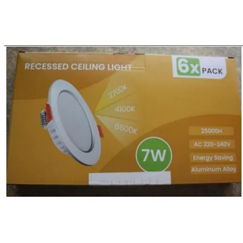 A pack of six recessed lights designed to be mounted on the ceiling. Product sold online, in particular via Amazon (ASIN: B0CG6CC5KP).