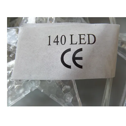 Lighting chain for indoor use with 140 non-replaceable LEDs in the shape of stars.