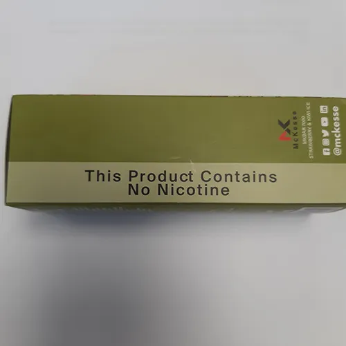 Red disposable e-cigarette in a plastic wrapper