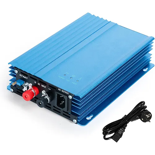 Solar inverter for converting direct current (DC) from a photovoltaic system to alternating current (AC) to be fed into the mains network. Input voltages from 16 to 28 Volts DC and an output voltage of 180 to 260 Volts. Product sold online, in particular via Amazon (ASIN: B0C9MPG46J).