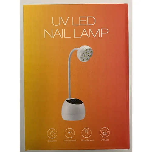 UV led nail lamp with charging cable. Product sold online, in particular via missfancy.se.