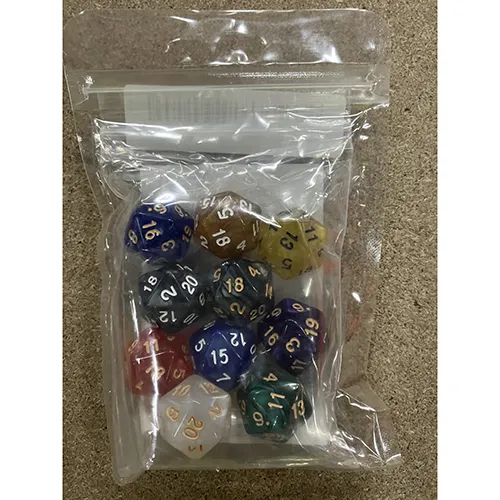Set of dice consisting of 12-sided coloured dice. Product sold online, in particular via Temu (Unique product identifier: 601099608795038).