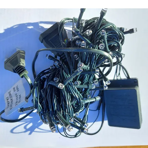 Lighting chain with 88 pieces of purple LED, green insulated wire and control unit.