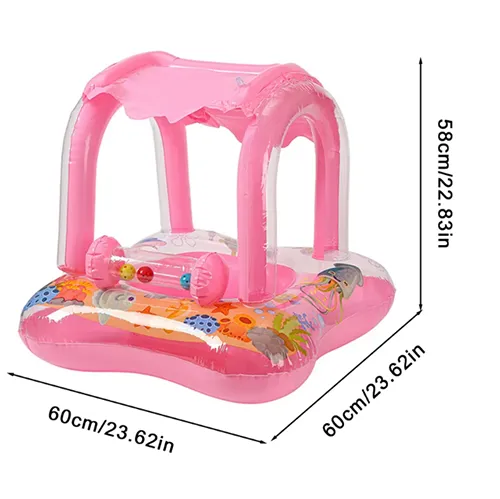 Inflatable swim seat with leg opening. Product sold online, in particular via AliExpress.