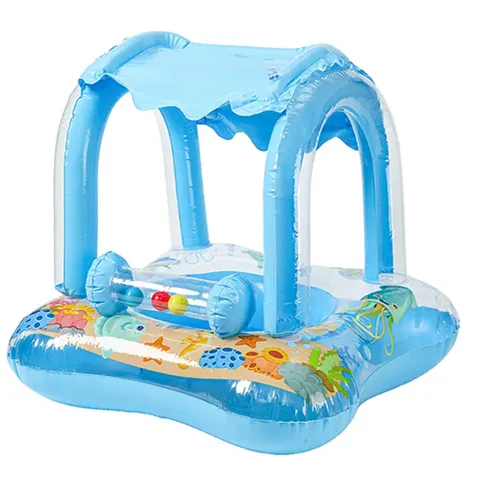 Inflatable swim seat with leg opening. Product sold online, in particular via AliExpress.