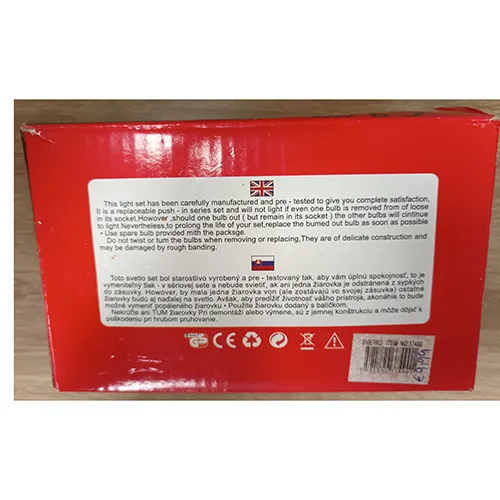 Lighting chain containing 280 non-replaceable LED light sources. The product includes a device for changing lighting modes.