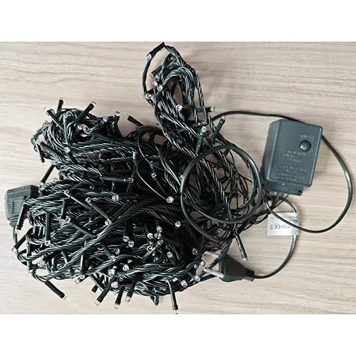 Lighting chain with 300 non-replaceable LED light sources. The product includes a device for changing lighting modes.
