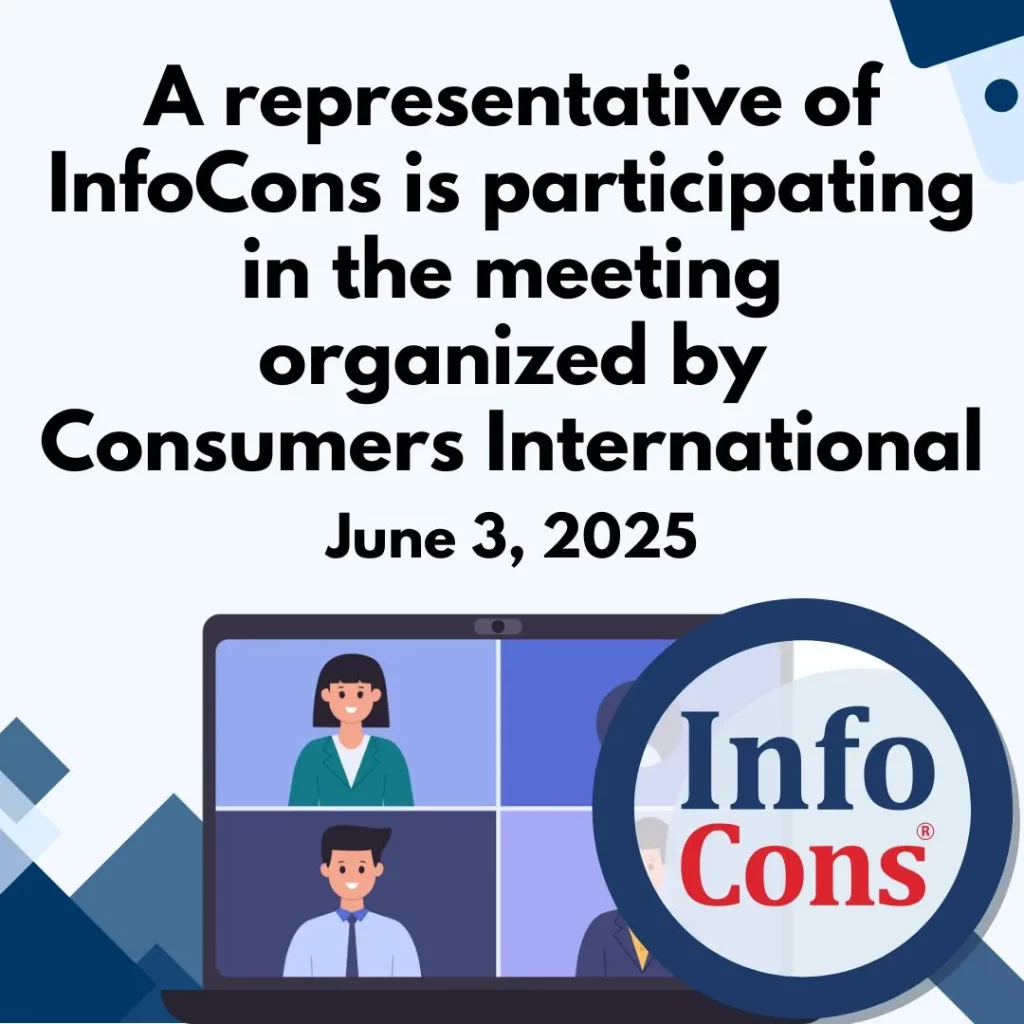 A representative of InfoCons Consumer Protection is participating in the meeting organized by Consumers International