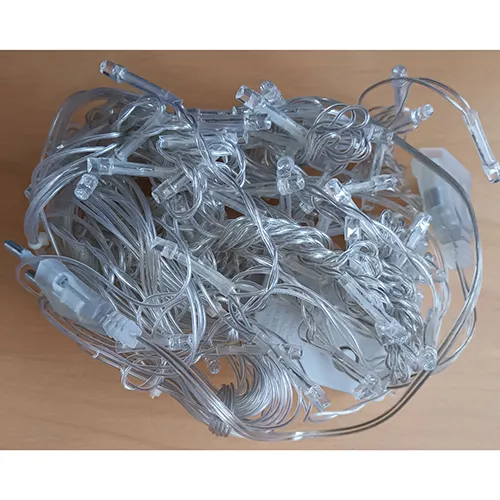 Lighting chain with non-replaceable LED light sources and a device for changing lighting modes.