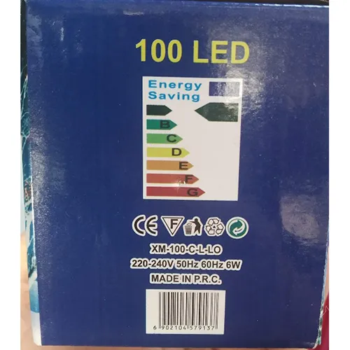 Lighting chain consisting of 100 non-replaceable LED light sources and a device for changing lighting modes.