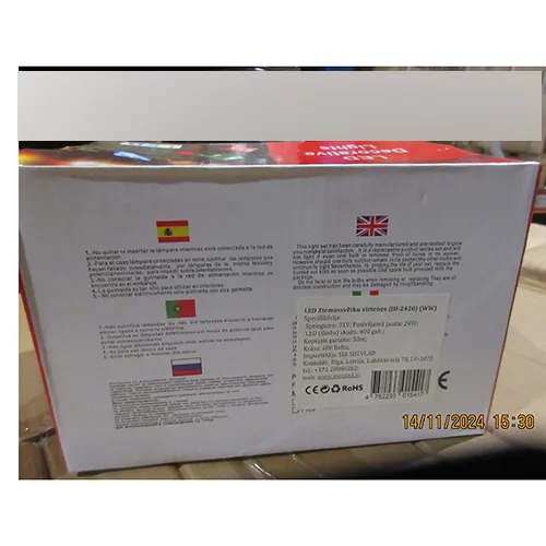 Lighting chain with 400 LED lamps and a length of 50m. Power: 24W. Product sold online, in particular via euroled.lv.