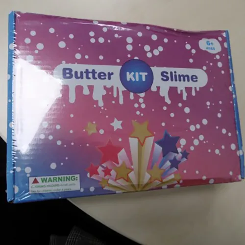 Slime toy set consisting of ten pots of slime and various accessories and shapes. Product sold online, in particular via Amazon (ASIN: B0BQHZW3DH).