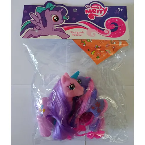 Set of two toy unicorns made of soft plastic.