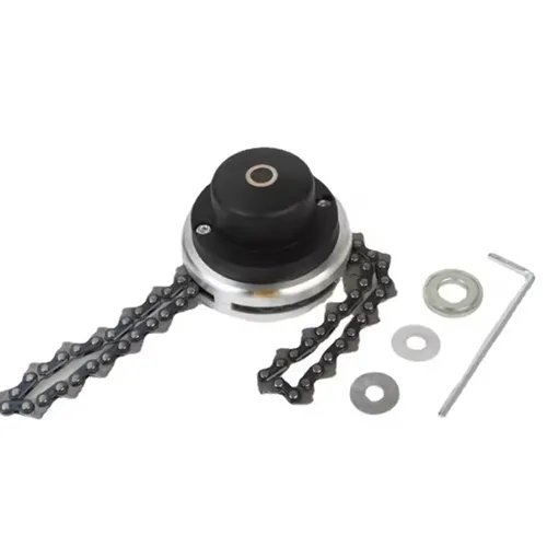 Flail-type cutting attachment with two chainsaw chains. Product sold online, in particular via Alibaba.com (identification number: 1601503585820).
