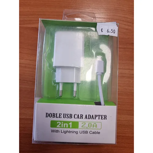 White USB charger.