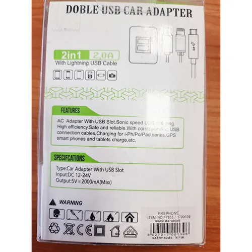 White USB charger.