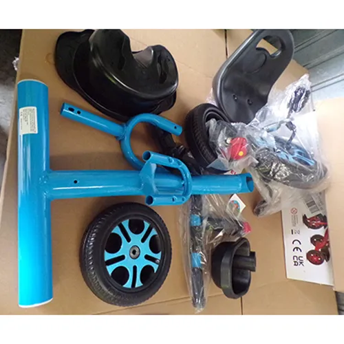 Tricycle, available in pink and blue colour. Date of manufacture: April 2024. Product sold online, in particular via Temu (unique identification numbers:601099671271616 and 601099682159668).