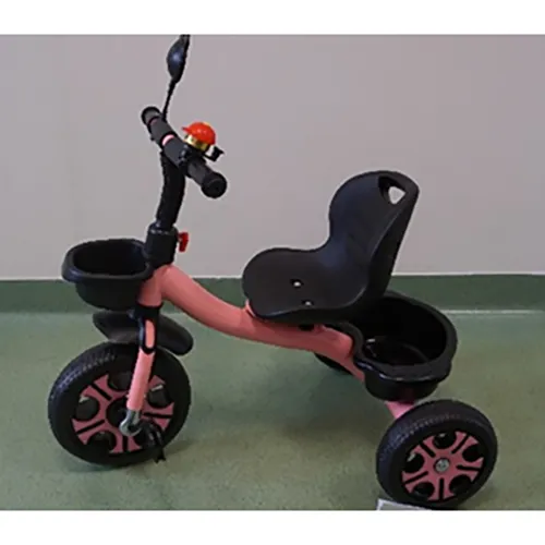 Tricycle, available in pink and blue colour. Date of manufacture: April 2024. Product sold online, in particular via Temu (unique identification numbers:601099671271616 and 601099682159668).