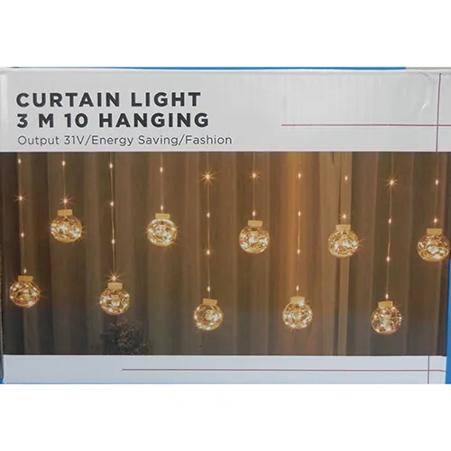 Lighting chain, 3 metres, with 10 snowman ball decorations, non-replaceable LED lights and a socket that allows expansion with additional members.