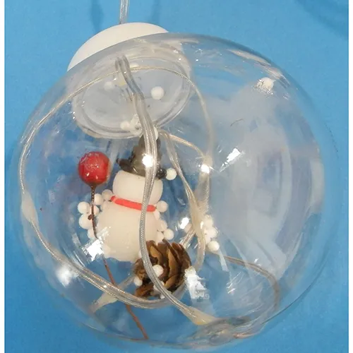Lighting chain, 3 metres, with 10 snowman ball decorations, non-replaceable LED lights and a socket that allows expansion with additional members.