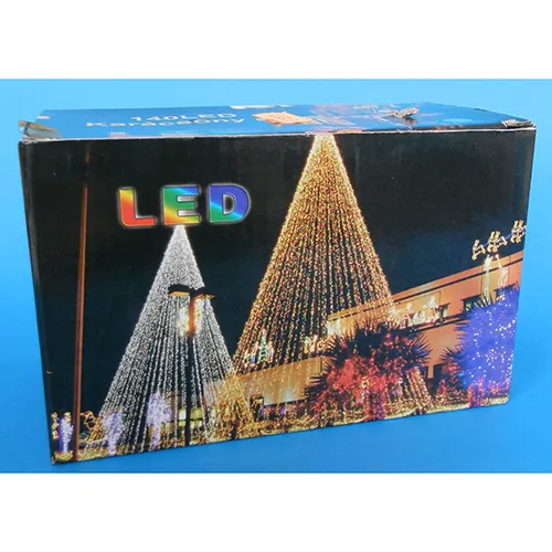 Lighting chain, 10 metres, with non-replaceable LED lights which can be connected directly to mains voltage, and a flashing control unit.
