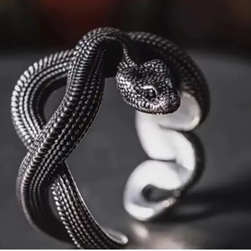 Ring, intended for men, in the shape of a snake. Product sold online, in particular via AliExpress.