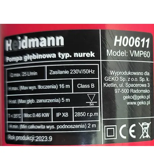 Heidmann - Submersible water pump