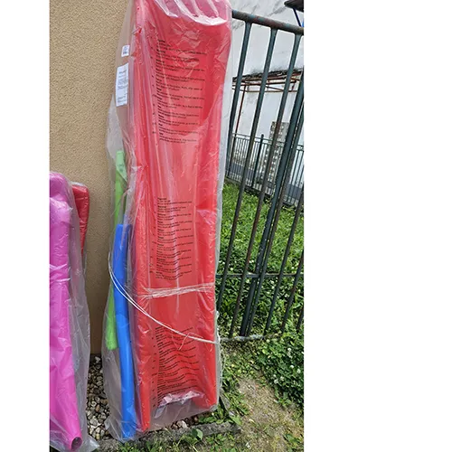 Freestanding plastic slide, 2 m high. The slide has steps leading to the seating area.