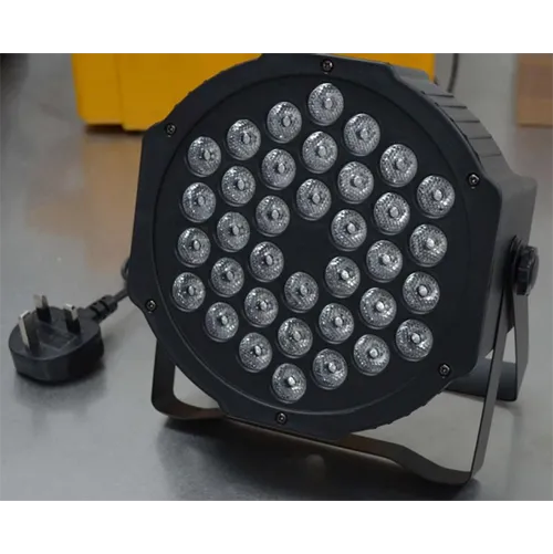 A plug-in stage light with multiple different lighting modes controlled by remote.