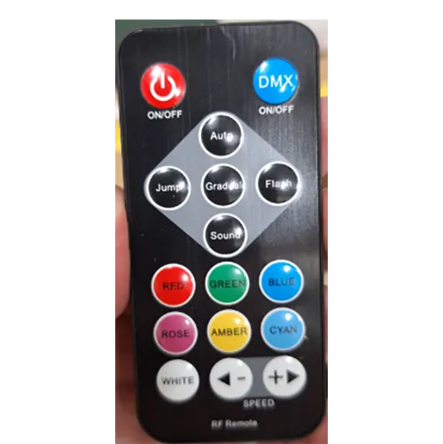 A plug-in stage light with multiple different lighting modes controlled by remote.
