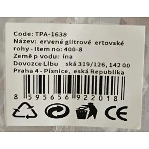 Glowing toy plastic headband in the shape of devil horns, battery-operated. In the middle of the headband there is a heart-shaped cover for two AG13 batteries.