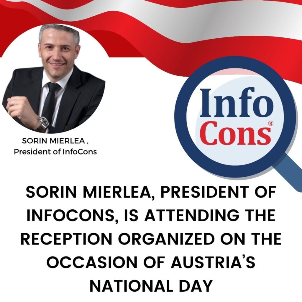 Sorin Mierlea , President of InfoCons Consumers Protection , attends the event organized on the occasion of the Austrian National Day