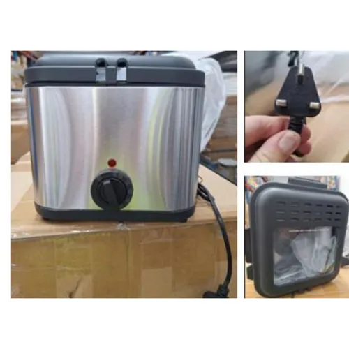 A multi-functional fryer with attached wall plug. Product identifiers: M010000000005929975, B0400000001284950885.