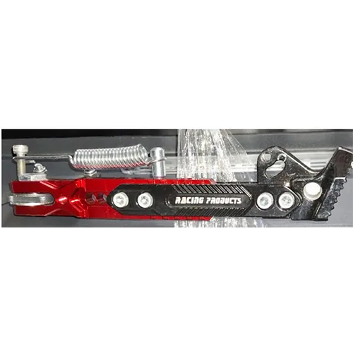 Electric scooter with charger and non-UK plug (2-pin). Other product identifiers “Racing Products” on red bracket